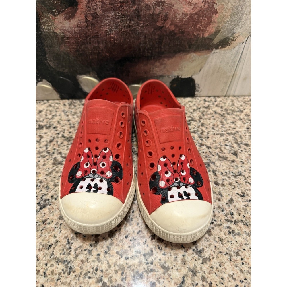 Native Jefferson Disney Minnie Mouse Shoes Toddler Girls C12Red Slip On Sneakers